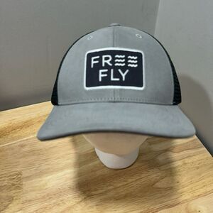 Free Fly Hat Gray Trucker Cap‎ Adjustable Snap Back Mesh